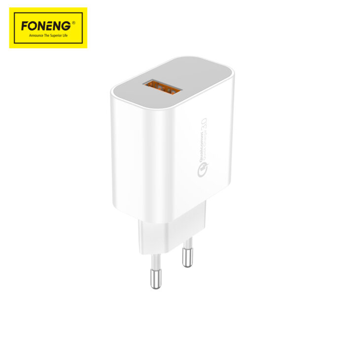 CARICATORE DA RETE FONENG EU46 - USB - 18W 3A CON CAVO DA USB A MICRO USB BIANCO - immagine 3