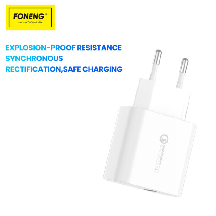 CARICATORE DA RETE FONENG EU46 - USB - 18W 3A CON CAVO DA USB A MICRO USB BIANCO - immagine 7